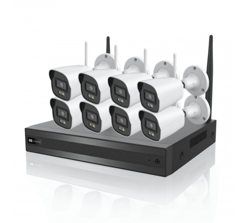 Комплект видеонаблюдения | NVR + 8 камер | 4 МП | TVT TD-P0808W1-001 | Wi-Fi ◇ Распознавание лиц