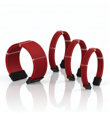 Кастомные кабели (удлинители) питания для БП Wincool Power Extension Cable Kit, красный