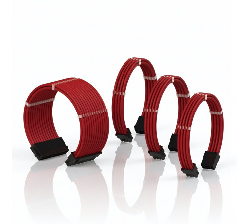 Кастомные кабели (удлинители) питания для БП Wincool Power Extension Cable Kit, красный