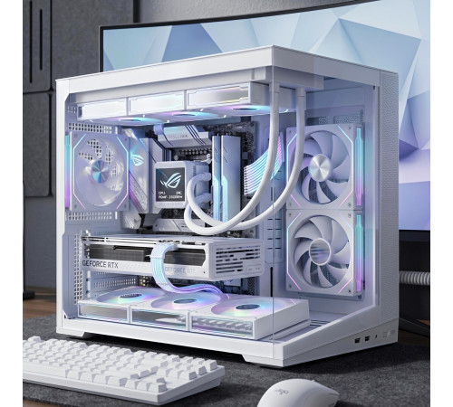 Корпус для ПК AIGO G10, белый | mATX | аквариум