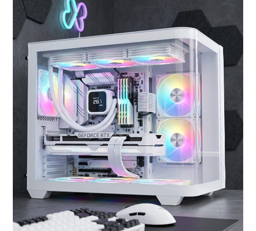 Корпус для ПК GALAX Shadow Dancer, белый | ATX | аквариум, поддержка Back Connect