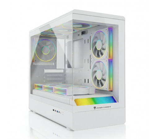 Корпус | Jungle Leopard MS-01 ◇ белый | mATX | ARGB ◇ панорамный «аквариум»