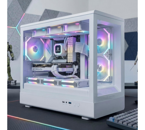 Корпус | Jungle Leopard MS-01 ◇ белый | mATX | ARGB ◇ панорамный «аквариум»