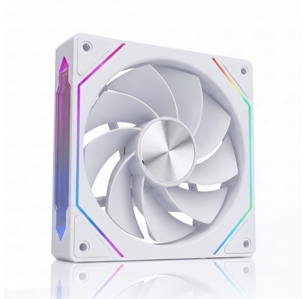 Кулер для корпуса ПК 12см. 3D ARGB белый, реверсивный