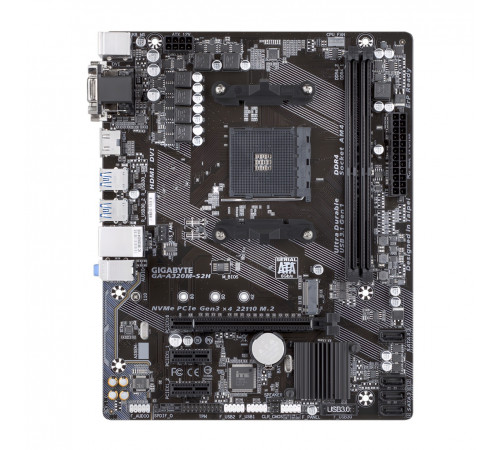 Материнская плата (AM4) A320 - Gigabyte A320M S2H (2×DDR4), б/у