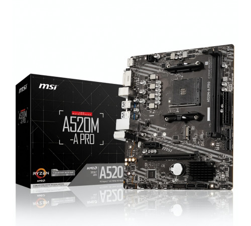 Материнская плата (AM4) A520 - MSI A520M-A PRO | 2×DDR4