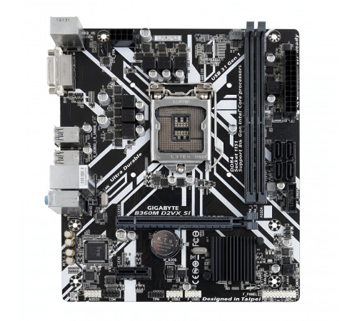 Материнская плата ( 8-9 GEN) B360 - Gigabyte B360M D2VX SI (2×DDR4), OEM