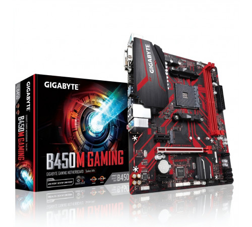 Материнская плата (AM4) B450 - Gigabyte B450M Gaming (2×DDR4)
