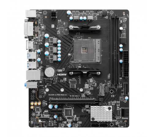 Материнская плата (AM4) B450 - MSI B450M-A PRO MAX II | mATX | 2×DDR4