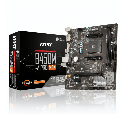 Материнская плата (AM4) B450 - MSI B450M-A PRO MAX II | mATX | 2×DDR4