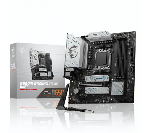 Материнская плата (AM5) B650 - MSI B650M Gaming Plus WIFI | mATX | 4×DDR5