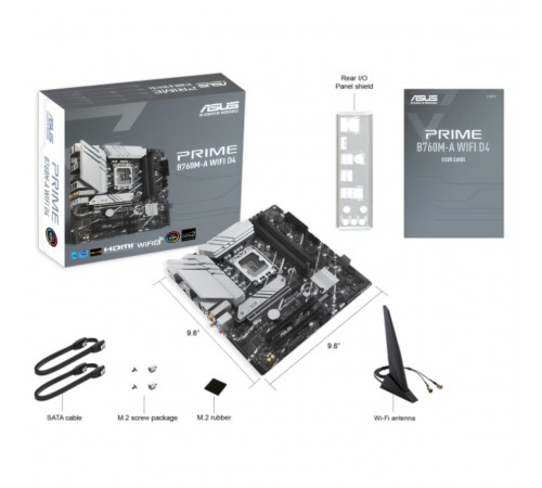 Материнская плата (12-13-14 GEN) B760 - ASUS Prime B760M-A WIFI D4 | mATX | 4×DDR4