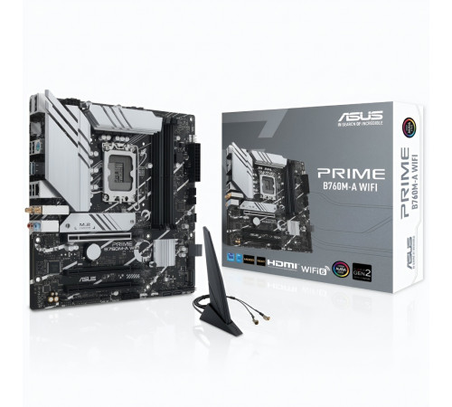 Материнская плата (12-13-14 GEN) B760 - ASUS Prime B760M-A WIFI | mATX | 4×DDR5