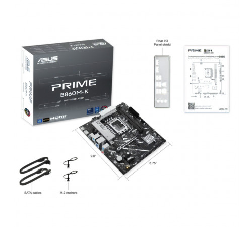 Материнская плата (15 GEN Ultra) B860 - ASUS Prime B860M-K | mATX | 2×DDR5