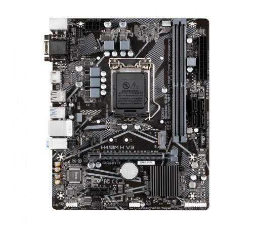 Материнская плата (10 GEN)  H410 - Gigabyte H410M H V3 | mATX | 2×DDR4