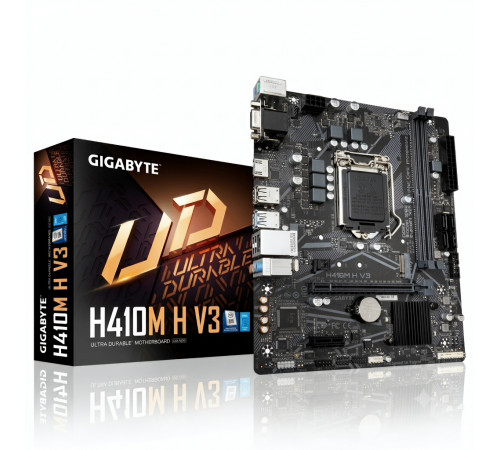 Материнская плата (10 GEN)  H410 - Gigabyte H410M H V3 | mATX | 2×DDR4