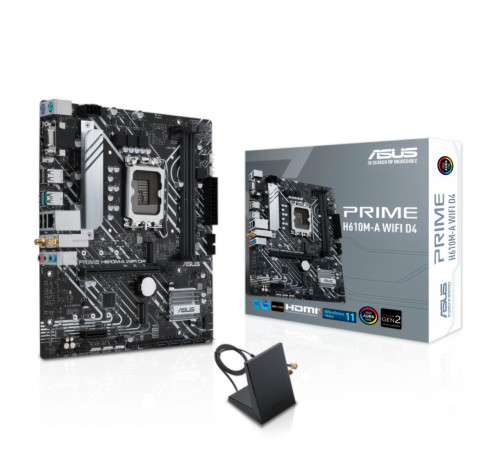 Материнская плата (12-13-14 GEN)  H610 - ASUS Prime H610M-A WIFI D4 | mATX | 2×DDR4