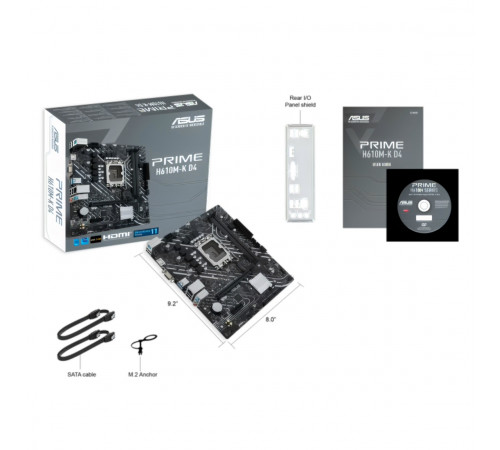 Материнская плата (12-13-14 GEN)  H610 - ASUS Prime H610M-K D4 | mATX | 2×DDR4