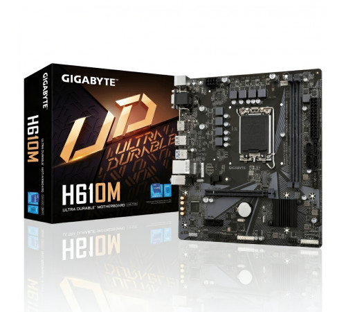 Материнская плата (12-13-14 GEN)  H610 - Gigabyte H610M D2VX SI DDR4 (2×DDR4)
