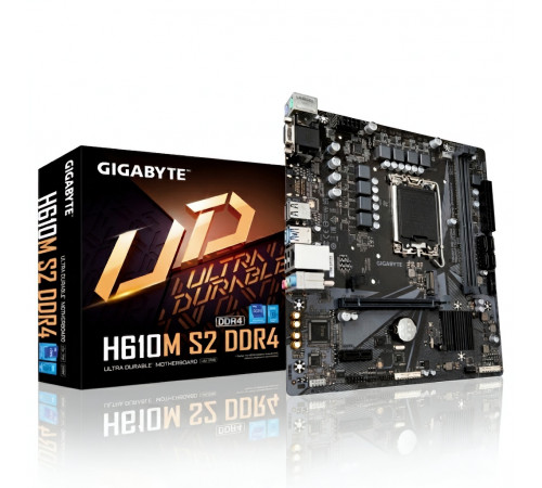 Материнская плата (12-13-14 GEN)  H610 - Gigabyte H610M S2 DDR4 (2×DDR4)