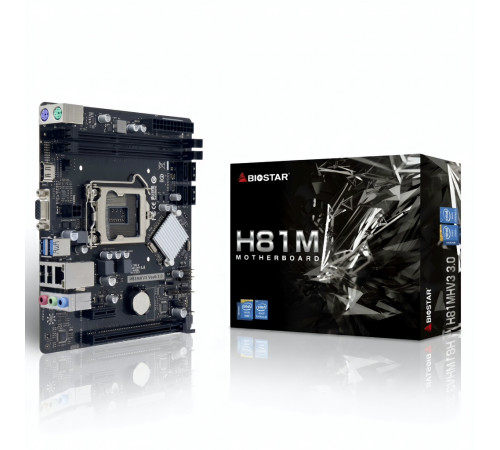 Материнская плата ( 4 GEN)  H81 - Biostar H81MHV3 3.0 | mATX | 2×DDR3