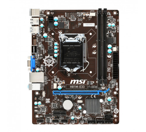 Материнская плата |  4 GEN |  H81 | MSI H81M-E33 | mATX | 2×DDR3