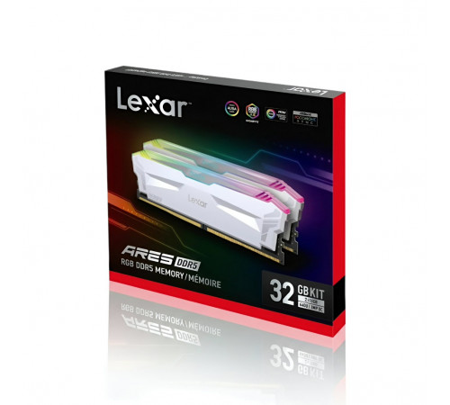 ОЗУ DDR5 | 32 GB (2x16) | Lexar ARES RGB ◇ белый | CL30 ◇ 6000 MHz