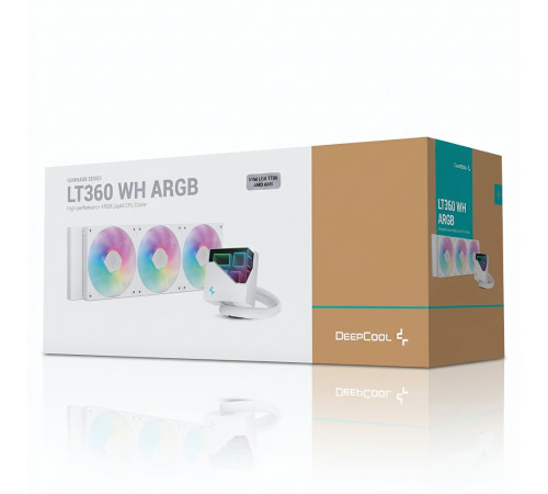 Жидкостное охлаждение Deepcool LT360 WH ARGB (СЖО) для процессора