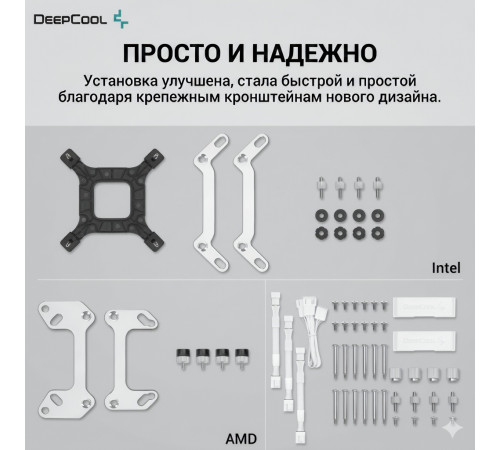 Жидкостное охлаждение Deepcool LT720 WH (СЖО) для процессора