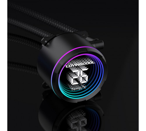 Жидкостное охлаждение Lovingcool YK-240 ARGB с дисплеем (СЖО) для процессора
