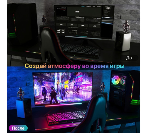 Светодиодная игровая RGB панель для мониторов