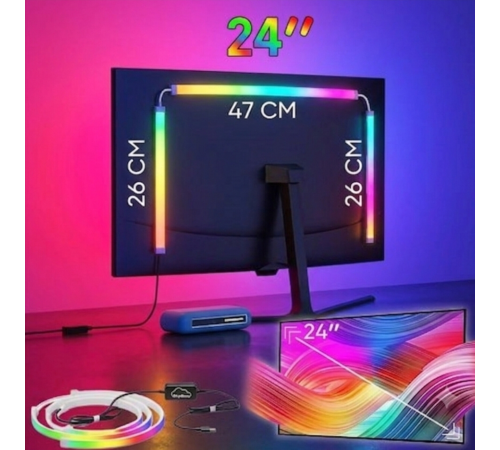 Светодиодная лента для монитора 24" (синхронизация с изображением монитора)