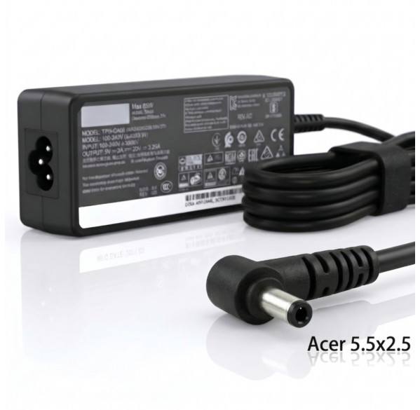 Зарядное устройство (БП) для ноутбуков Acer 5.5x2.5 (19V -- 3.42A) дубликат