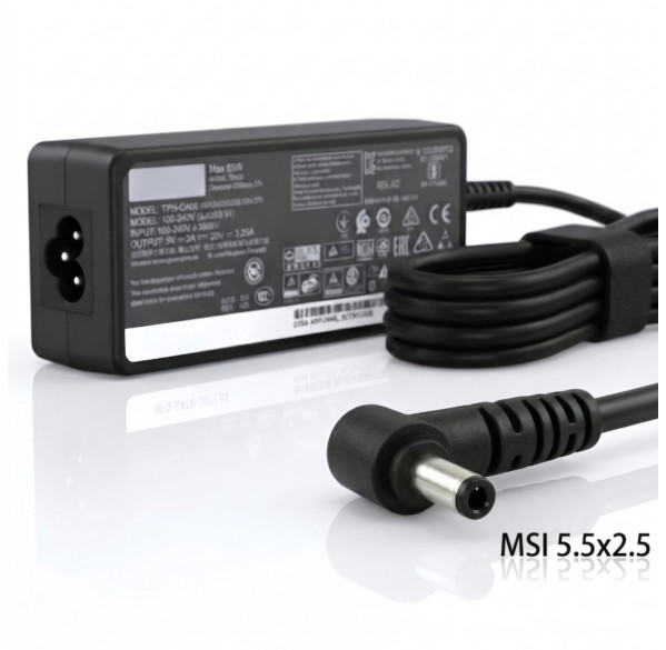 Зарядное устройство (БП) для ноутбуков MSI 5.5x2.5 (19V -- 3.42A) дубликат