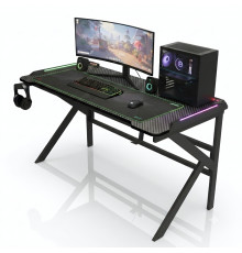 Стол компьютерный игровой D2105| 120x60см | Чёрный карбон |  с LED подсветкой
