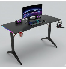 Стол компьютерный игровой D2208 чёрный 120x60см, с LED подсветкой
