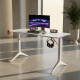 Стол компьютерный игровой D2208 белый 120x60см, с LED подсветкой
