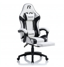 Кресло игровое Racer Mustang (белый с чёрными вставками)