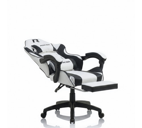 Кресло игровое Racer Mustang (белый с чёрными вставками)