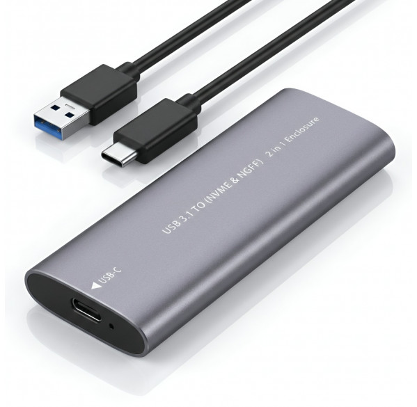Внешний корпус адаптер SHL-R320 для SSD M.2 NVMe, USB 3.1