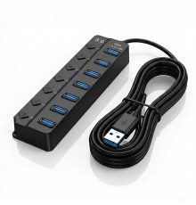 USB-HUB разветвитель 7 портов, USB 3.0, 1.2м.