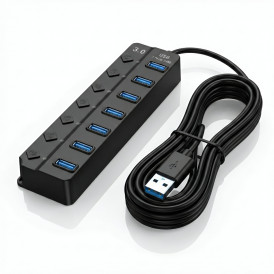 USB-HUB разветвитель 7 портов, USB 3.0, 1.2м.