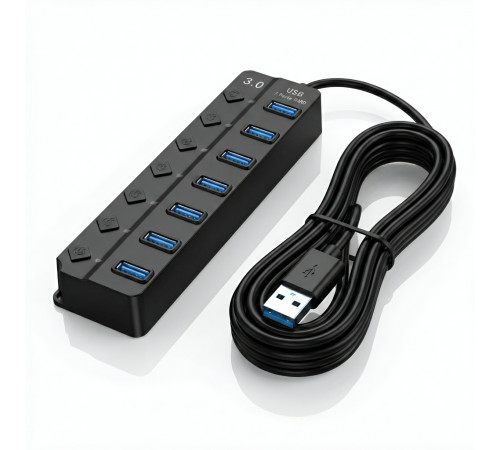 USB-HUB разветвитель 7 портов, USB 3.0, 1.2м.