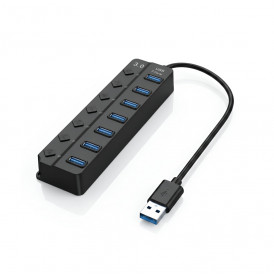 Адаптер USB хаб | 7 x USB | с кнопками