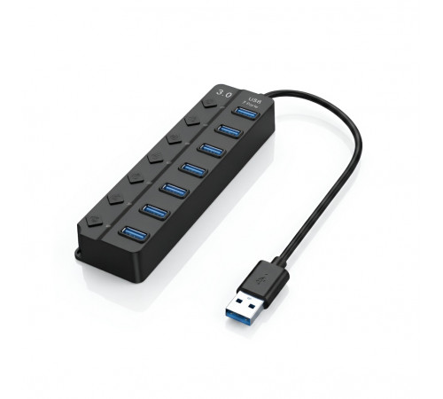 Адаптер USB хаб | 7 x USB | с кнопками