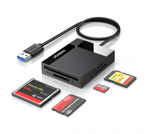 Адаптер-картридер USB 3.0 | 4-в-1 SD/TF/CF/MS | UGREEN СR125 | 50 см