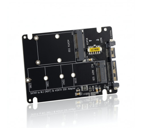 Адаптер переходник с mSATA SSD и M.2 (SATA/NGFF) на SATA III