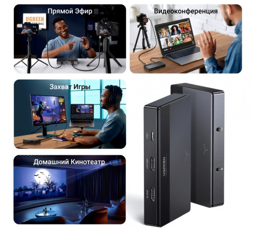 Карта видеозахвата с HDMI на USB - Ugreen CM630 (внешняя)