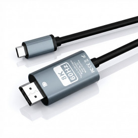 Кабель адаптер с Type-C на DipslayPort (DP) 8K,  1.8м.