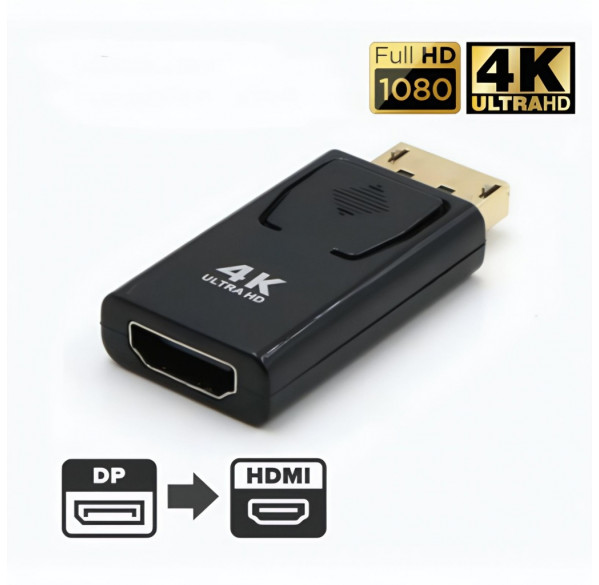 Переходник адаптер с DisplayPort (DP) на HDMI 4K